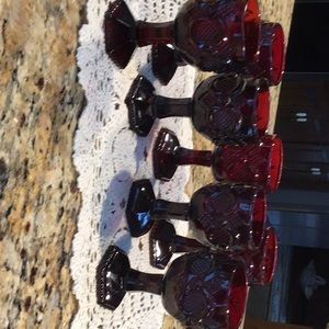 Avon cape cod ruby red stemware
